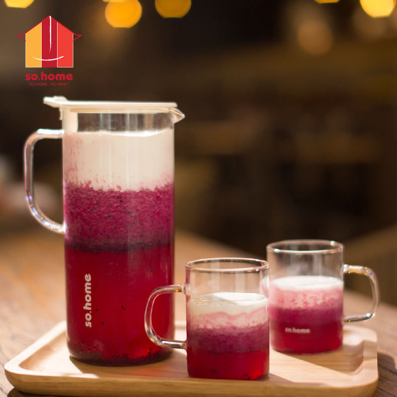 白色枫杨耐热玻璃水具三件套  GR150-A