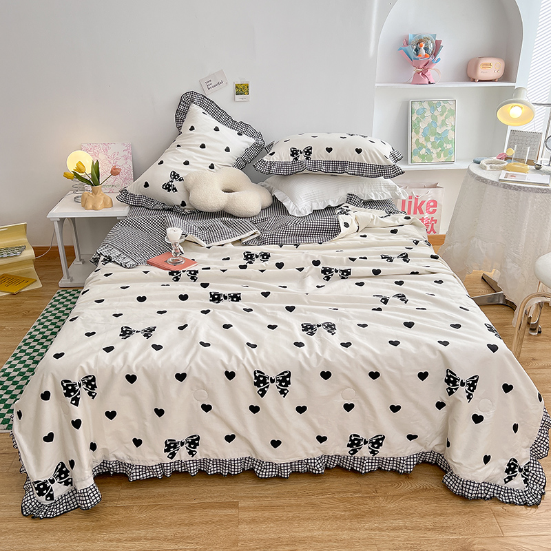 2023新款全棉花边大豆夏被四件套